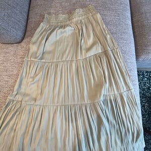Anthropologie Pleated Light Green Skirt